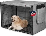 VERABE 600D Dog Crate Cover, Waterproof Pet Kennel Cover with Storage Bag Fit for 42 Inch Wire Crate Dog Cage, 42 Inches, Gray