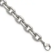 Stainless Steel Chisel Polished 9 Inch Cable Link Bracelet