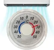 Window Adhesive Thermograph - Analog Thermometer with Two-Color Scale | Easy-Read Outdoor Indoor Thermograph for Bathrooms, Dormitory Rooms, Offices, Home Temperature Display