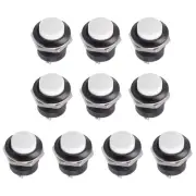 Push Button Switch SPST 1 NO Momentary Round Button 16mm / White / 10 Pcs