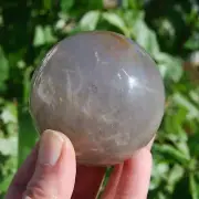 65mm 377g Hematoid Blue Rose Quartz Crystal Sphere, Universal Love, Brazil