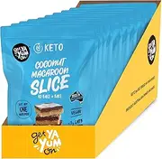 Get Ya Yum On 60 Second Coconut Macaroon Slice NO BAKE OR BAKE 60g (10 PACK) NO SUGAR ADDED, LOW CARB, GLUTEN FREE, <1G CARB PER SLICE, PLANT BASED, VEGAN FRIENDLY