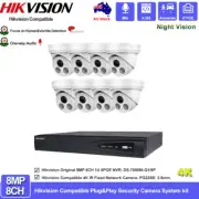 Hikvision 4K 8CH CCTV Security System Kit 8 POE NVR 8MP Mic IP Camera IR Outdoor