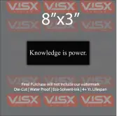 Knowledge is Power Bumper Sticker Meme Funny tailgate Smart Books Brain Genius