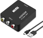 RCA to HDMI Converter, AV2Hdmi 1080P Composite CVBS AV Black