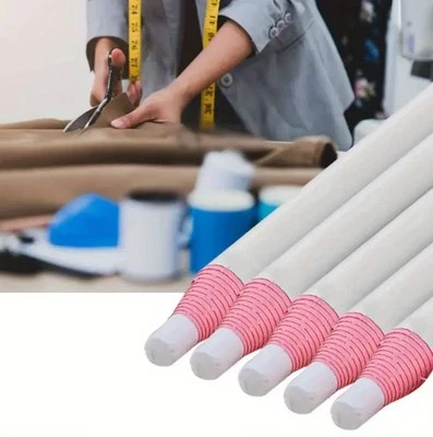 12pcs Sewing Marking Pencil Water Soluble Fabric Pencil Tailors Chalk, White