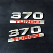2x Chrome 370 + 2x TURBO Silver Red Metal Sticker Badge Emblem Decal Motor Sport (for: MG)