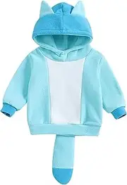 Cevoerf Blue Dog Costume For Toddler Baby Boys Girl Halloween Costume Hoodie Ear Sweatshirt Shirt Tails Halloween Outfit