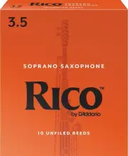 Rico Soprano Sax Reeds, Strength 3.5, 10-pack