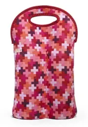 NWT BUILT NY NEOPRENE TWO BOTTLE TOTE INSULATED CARRIER-WINE/WATTER - POSITIVITY