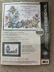 Dimensions Stamped Cross Stitch Kit Flowery Verse by Candy Callog NEW