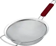 9" Large Extra Fine Mesh Strainer Thermo Plastic Rubber Handle Sieve Fine Mesh
