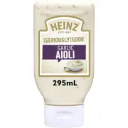 Heinz Seriously Good Garlic Aioli Flavoured Garlic Aioli Egg Mayonnaise Dipping Sauce 295ml