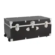 30 inch Footlocker Trunk with Wheels and Lock Moisture Resistant, Dorm Storage