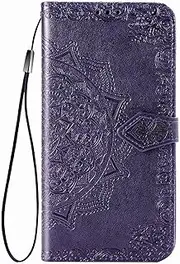 [YukeTop] Case for Oppo A16s, PU Leather Flip Folio Wallet Cover, with Card Slots, Case Cover for Oppo A16s.(Purple)