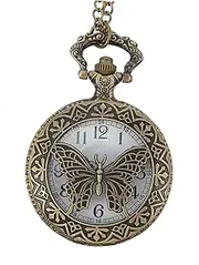 [VALICLUD] Ladies Vintage Pocket Watch with Chain Hollow Floral Design Lightweight Metal Fob Watch for Formal Events for Accessories
