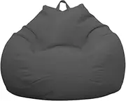 Gogreen Stuffed Animal Storage Bean Bag Chair Cover (39"x29"x25", No Filler) for Kids and Adults Lazy Beds Soft Premium Corduroy Bean Bag for Organizing Children Plush Toys (Gray)
