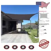 Charcoal 8' x 16' Rectangle Sun Shade Sail - UV Protection for Outdoor Serenity