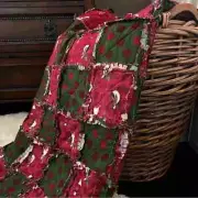 New Handmade Patchwork Rag Quilt 64”x64”
