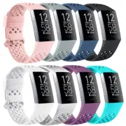 Classic Sports Band Silicone For Fitbit Charge 3 4 Replacement Band Watch Strap