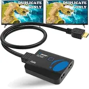 OREI HDMI Splitter Duplicator 1 in 2 Out - Ultra HD 4K @ 30Hz, 3D & Full HD 1080P Support for Xbox, PS4, Blu-ray, Apple TV, HDTV - Will not Extend Display Screen