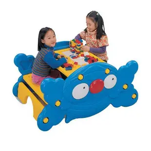 親親-兩用桌椅 FU-01-Q版小小螃蟹造型搖搖椅翹翹板/四人幼兒寫字桌(麗嬰兒童玩具館)