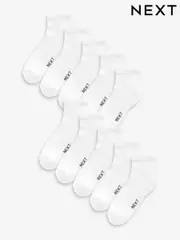White 10 Pack Mid Trainer Socks (107749) | $36
