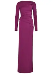 16 Arlington Nubria Ruched Satin-jersey Gown - Fuchsia - 6 (UK6 / XS) 6 (UK6 / XS)