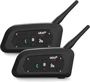 EJEAS V6 Pro Motorcycle Bluetooth 5.1 Headset 1.2KM 2 Riders Intercom Communication System with Hands-Free Call and Noise Reduction Universal Wireless Interphone (V6Pro 2PCS)