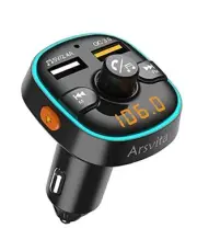 Bluetooth FM Transmitter for Car, Radio Receiver/Audio Adapter with Dual Car