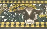 Wallpaper Border Black SunFlowers Cow Country Wall 428 yellow 10 1/4 in
