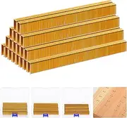 Hilitchi 2000Pcs 1/2 Inch 18 Gauge Narrow Crown Staples, Gold Brad Nails Gun Nails 18 Gauge Galvanized Finish Staples with Storage Case