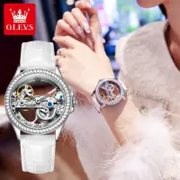 在飛比找蝦皮商城精選優惠-手錶腕錶現貨禮物時尚休閒熱銷透明鏤空鑲鑽夜光機械錶女士手錶女