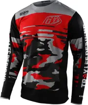 Troy Lee Designs GP Formula Camo Motocross Jersey, black-grey-red, Size S for Men Black Grey Red