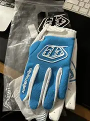 Troy Lee Designs Air Light Blue And White XL MTB MX Racing Riding Gloves TLD