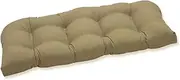 Pillow Perfect Indoor/Outdoor Taupe Textured Solid Wicker Loveseat Cushion