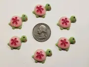 6 Pcs Lot turtle 3D Flatback Resin Cabochon Hair Bow Center Supplies.
