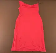 Lulus Women's Size XL My Best Side Pink Asymmetrical Cowl Neck Midi Dress NWT