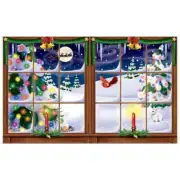 Snowy Christmas Insta-View Poster, Window Cover Christmas Winter Decoration 5'