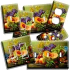 STILL LIFE FRUITS PUMPKIN PEACHES GRAPES LIGHT SWITCH OUTLET KITCHEN WALL PLATES
