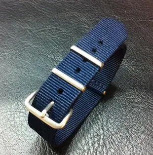 艾曼達精品~藍色18mm Nylon Watch Strap 尼龍NATO zulu G10四環軍用錶帶, baby-G