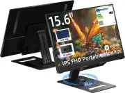 Portable Monitor, 15.6 Inch FHD 1080P Laptop Screen Extender with Adjustable Sta