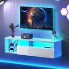 Floating TV Stand with LED Light, 39.3’’ Wall-Mounted Media Console, Floating Sh