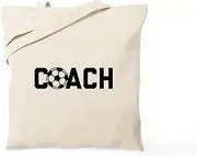 CafePress Soccer Coach Tote Bag Natural Canvas Tote Bag, Reusable Shopping Bag