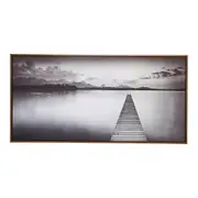Framed 70x140cm Canvas/Resin Jetty Lake Hanging Wall Art Home Decorative Display