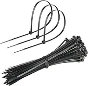 100pcs White Natural Cable Ties Zip Tie Nylon UV Plastic Electrical Wire Bundle Bulk Stabilised Strong Nylon Zip Ties Self-Locking Nylon Tie Wraps for Indoor and Outdoor (4×200mm)
