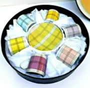 Godinger & Co. Espresso Tea Set Cups & Saucers Pastel Colors New in the Box