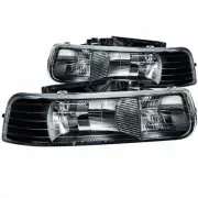 ANZO Crystal Headlights Black for 99-02 Chevy Silverado 1500 2500