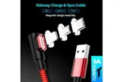 Magnetic Sideway Fast Charging Cable for Micro USB 1m Blue