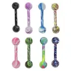 8Pcs Stainless Steel Tongue Bar Straight Barbell Ball Piercing Tragus Ring